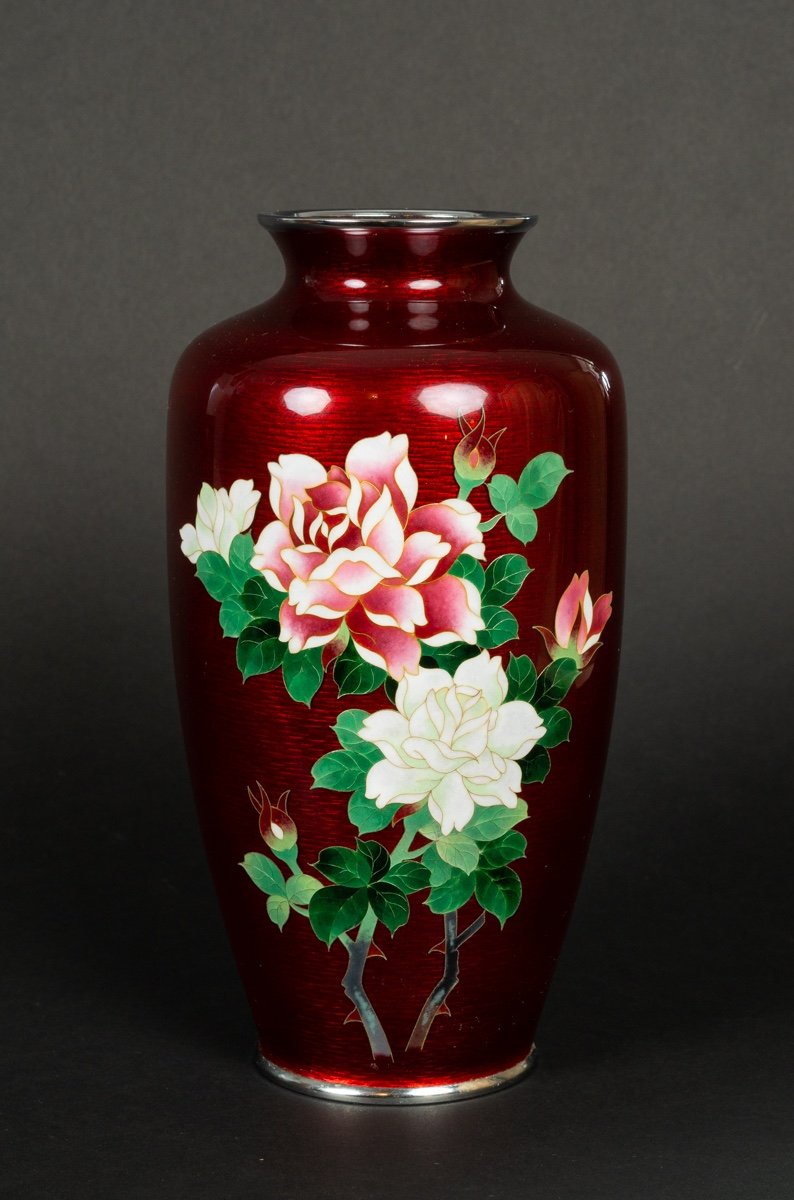 Cloisonne Vase, Ando Jubei Company, Japan, Mid-20th Century.