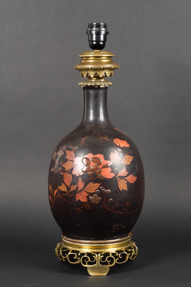 Vase - Lampe, Porcelaine Laquée, Japon, Arita, époque Edo / Meiji, XIXe Siècle.