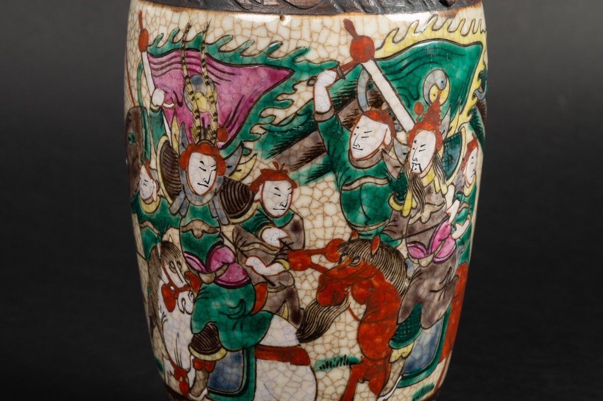 Vase Avec Guerriers, Nankin, Chine, XIXe / XXe Siècle -photo-4