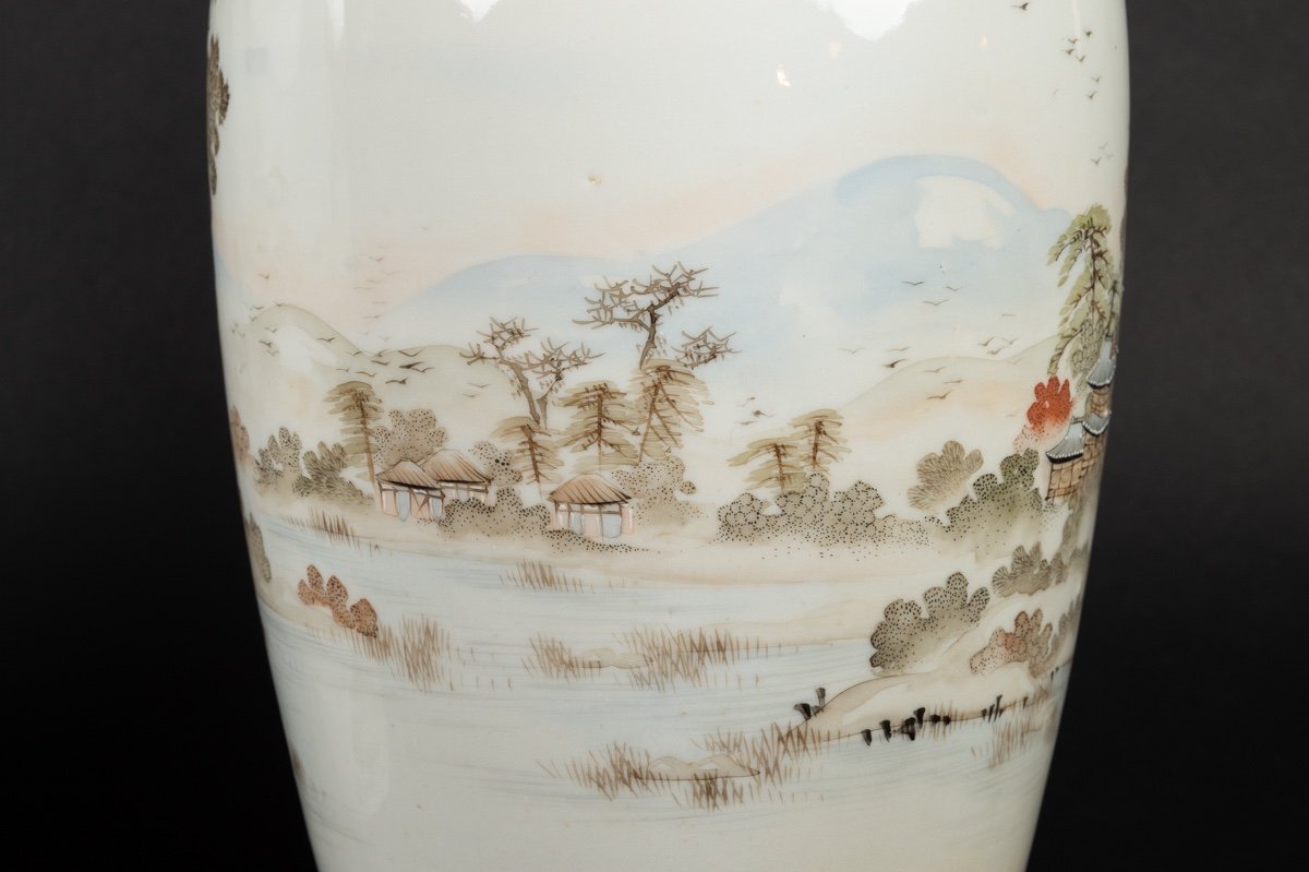 Paire De Vases Avec Des Paysages, Yamada, Seto / Yokohama, Japon, ère Meiji (1868-1912)-photo-3