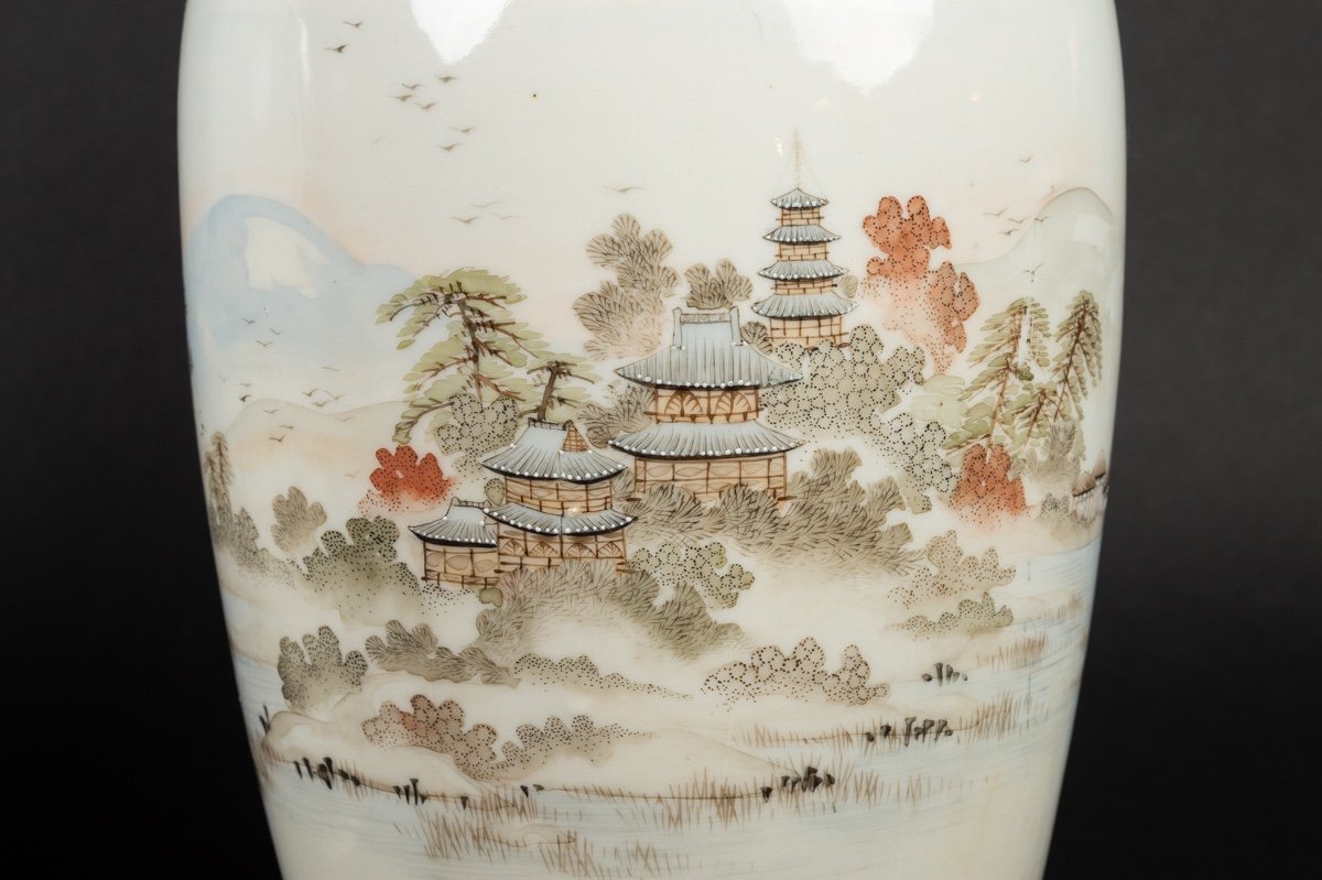 Paire De Vases Avec Des Paysages, Yamada, Seto / Yokohama, Japon, ère Meiji (1868-1912)-photo-4