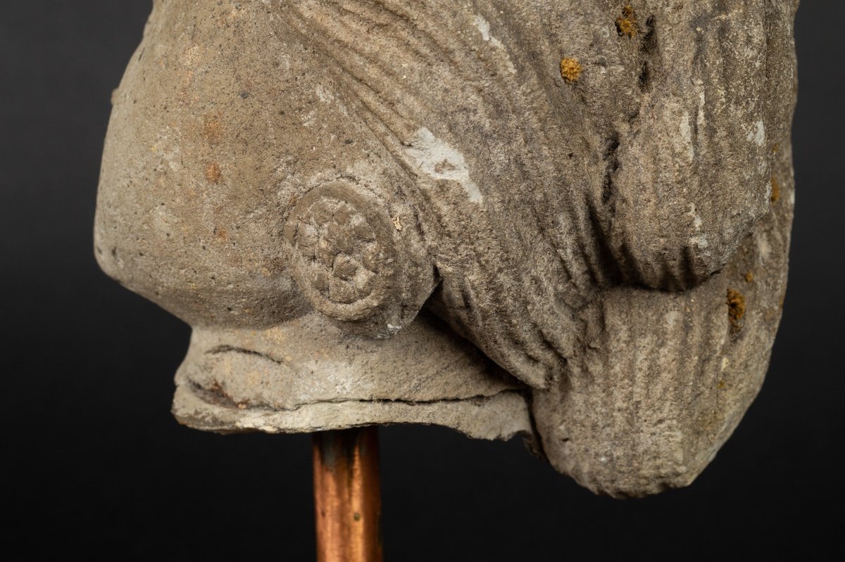 Woman's Head, Stucco, India, Gupta Period (4th-5th Century)?-photo-4