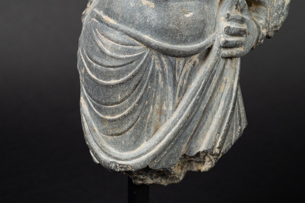 Bust Of Bodhisattva, Pierre - Schist, Gandhara, I To V Century Ad-photo-6