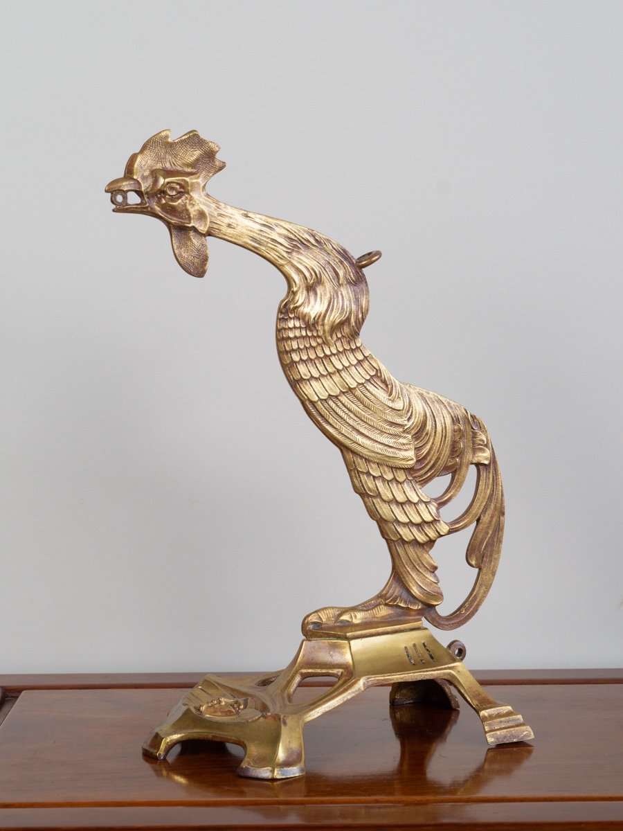 Coq, Laiton, Art Nouveau, Vers 1900, Pologne / Allemagne. 