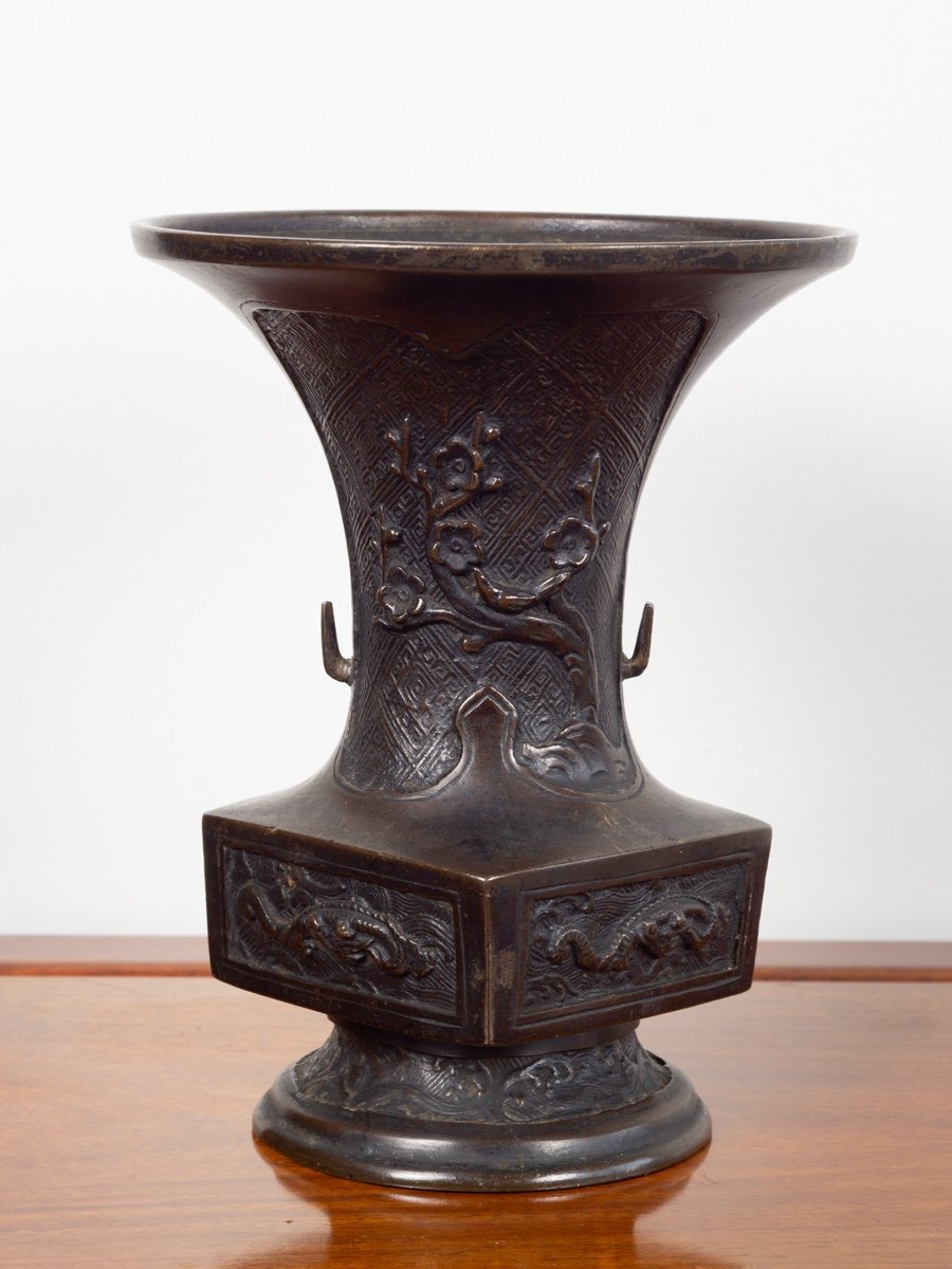 Vase En Bronze, Chine, Dynastie Qing, XVIIIe/XIXe Siècle. -photo-1