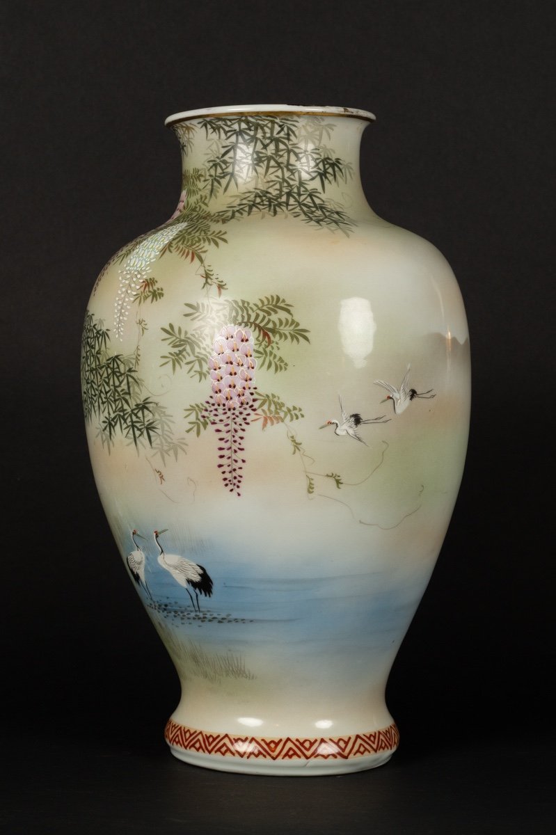 Vase With Cranes, Japan, Kutani / Yokohama, Meiji Era (1868-1912)-photo-4