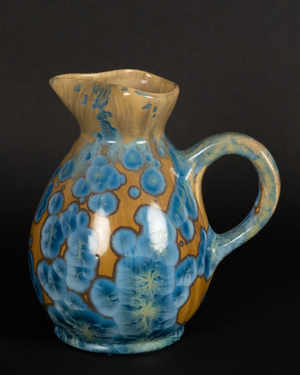 Pitcher, Pierrefonds, Art Nouveau, France, Circa 1900.-photo-2