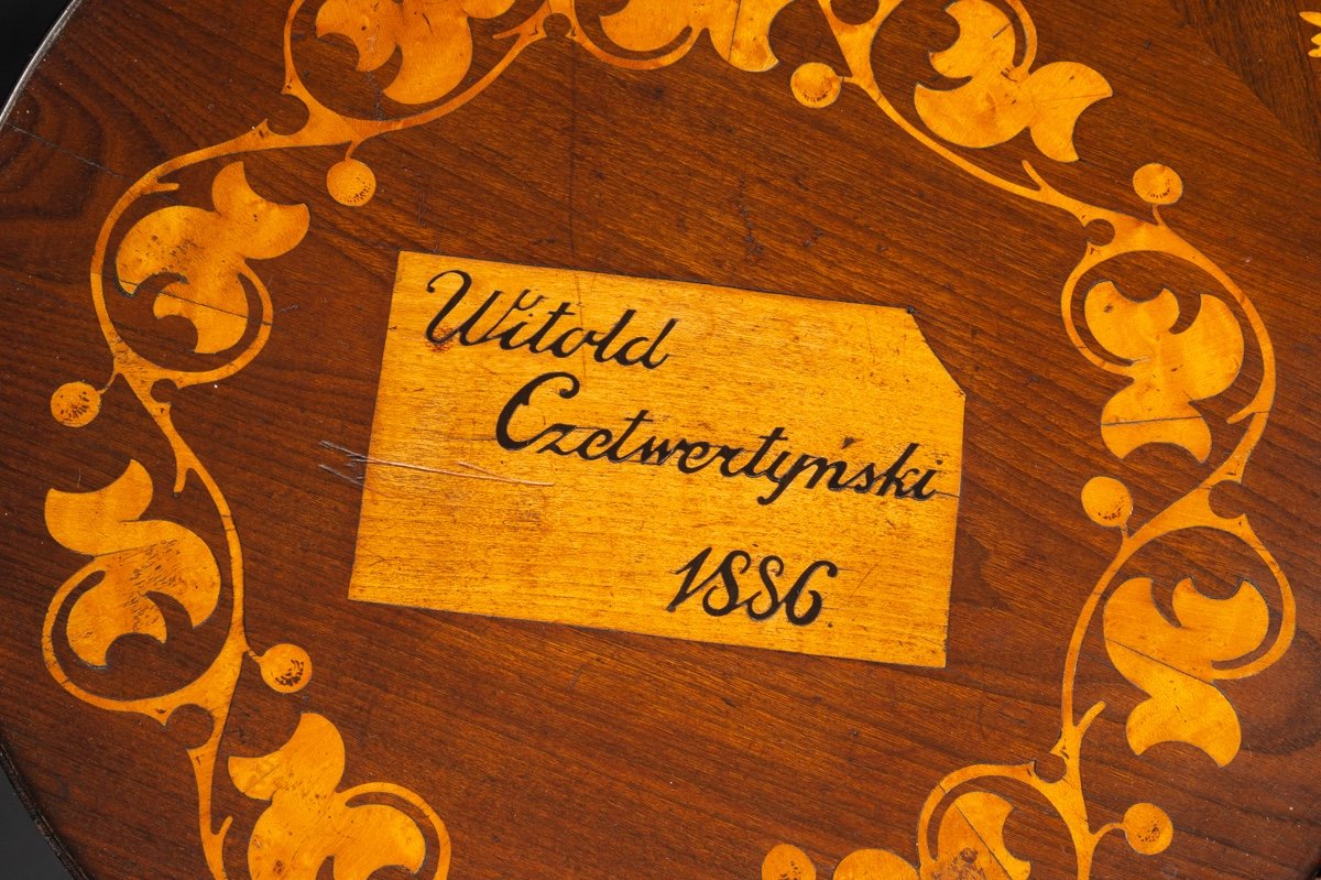 Inlaid Coffee Table, Prince Witold Czetwertyński (1850-1909), 1886, Daszów Nad Sobem, Poland-photo-3