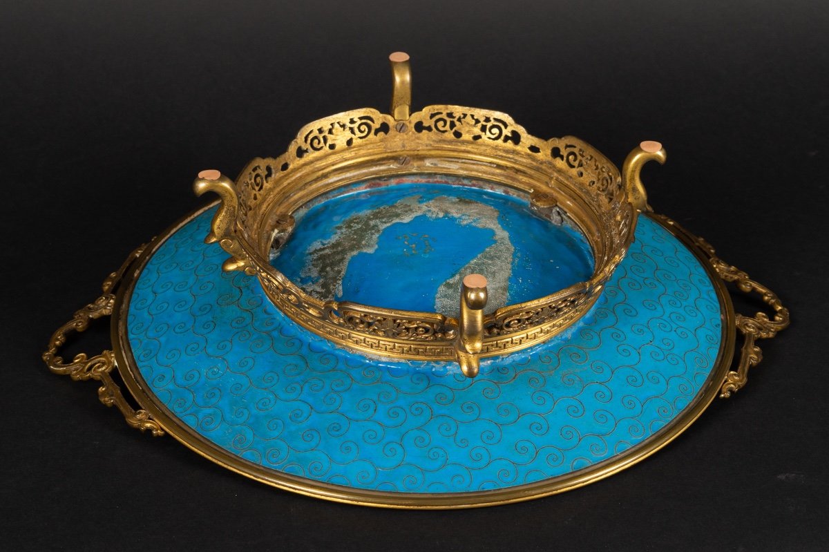 Cloisonne Dish With Gilt Bronze Mount, Japan, Meiji Era (1868-1912)-photo-6