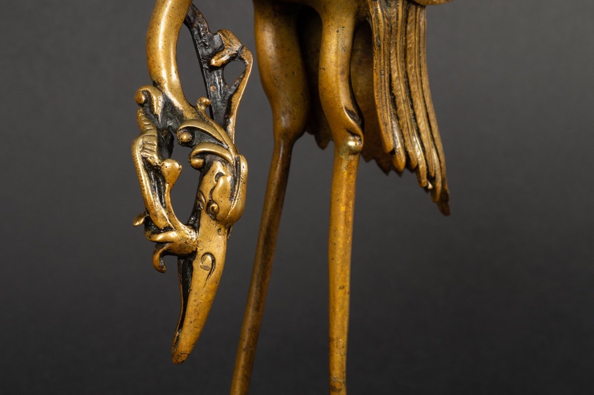 Turtle Crane, Bronze, Japan, Meiji Era (1868-1912).-photo-4