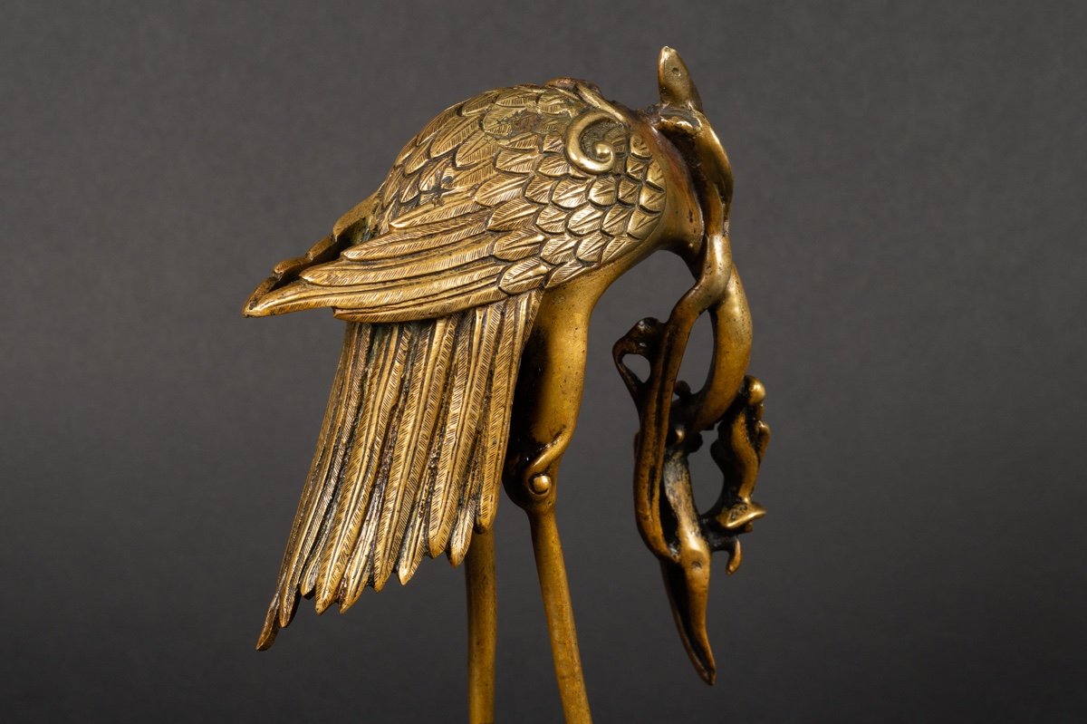 Turtle Crane, Bronze, Japan, Meiji Era (1868-1912).-photo-6