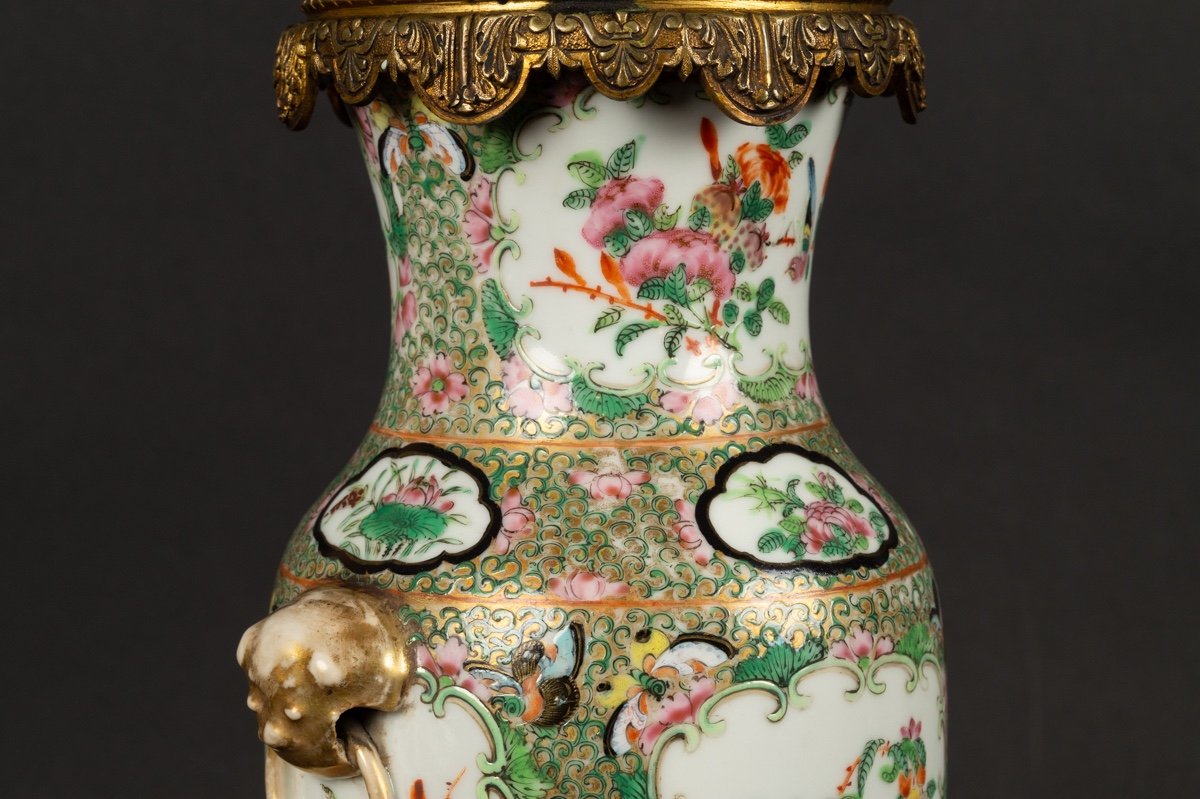 Vase Avec Montures En Bronze Doré, Rose Canton, Chine, Dynastie Qing, Milieu Du XIXe Siècle. -photo-3