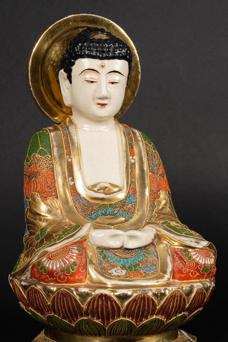 Bouddha Amida, Satsuma, Japon, ère Meiji/taisho, Début Du XXe Siècle. -photo-2