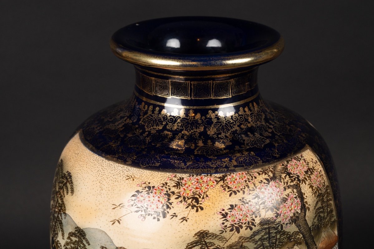 Vase à Figures, Satsuma, Signé, Japon, ère Meiji / Taisho, Début Du 20e Siècle.   -photo-7