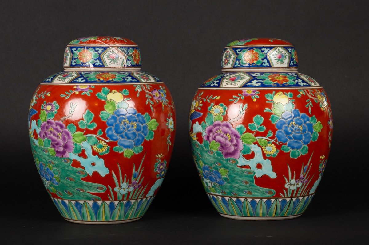 Paire De Vases Avec Couvercles, Chine, XIXe/xxe Siècle. -photo-4
