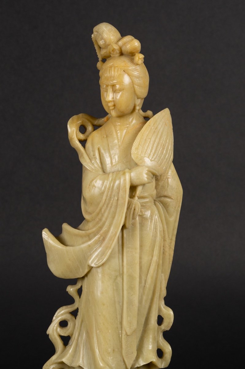 Guanyin, Stéatite, Chine, Dynastie Qing, 19e/20e Siècle.-photo-1