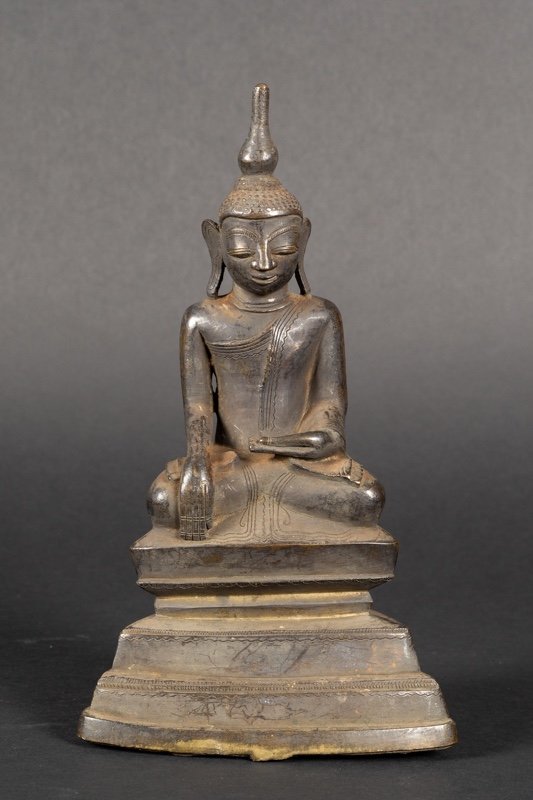 Bouddha, Bronze, Birmanie, Shan, XVIIIe Siècle.  -photo-2