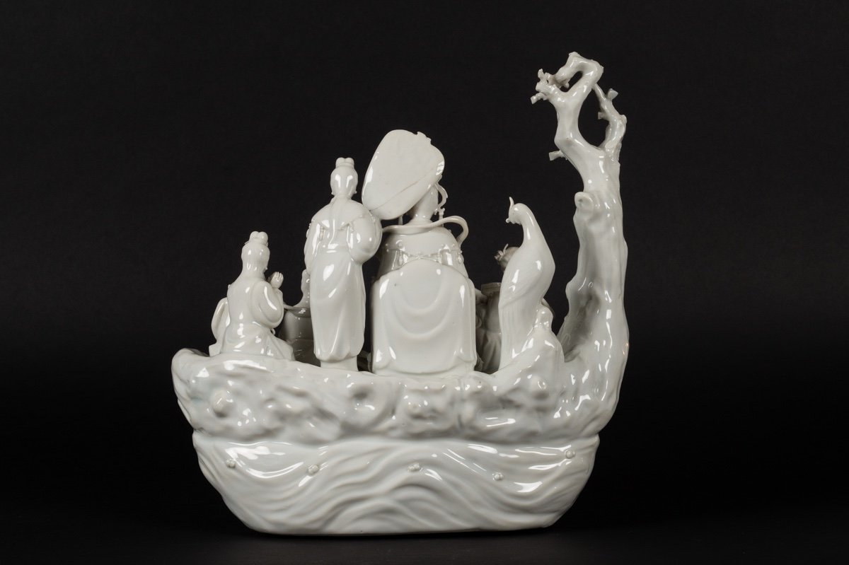 Boat With Immortals, White China, China, 19th/20th Century.  -photo-4