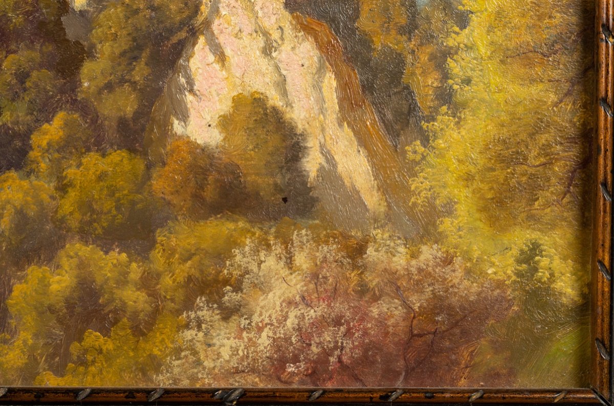 Paysage d'Automne, Wladyslaw Aleksander Malecki (1836-1900), Huile Sur Bois, Réalisme, XIXe Siè-photo-3