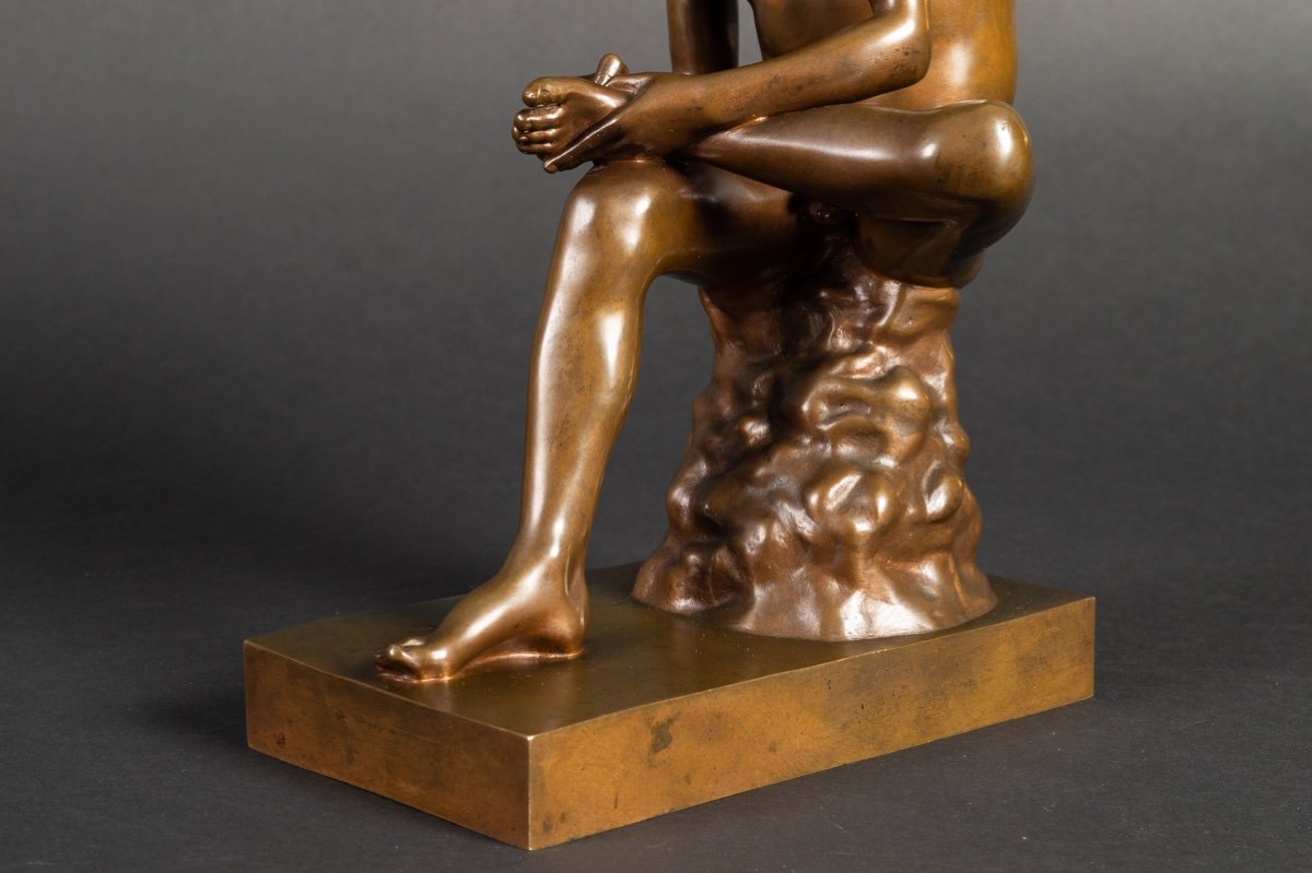 Spinario - A Boy Removes A Thorn From His Foot, Ferdinand Barbedienne, Bronze, 19th Century-photo-4