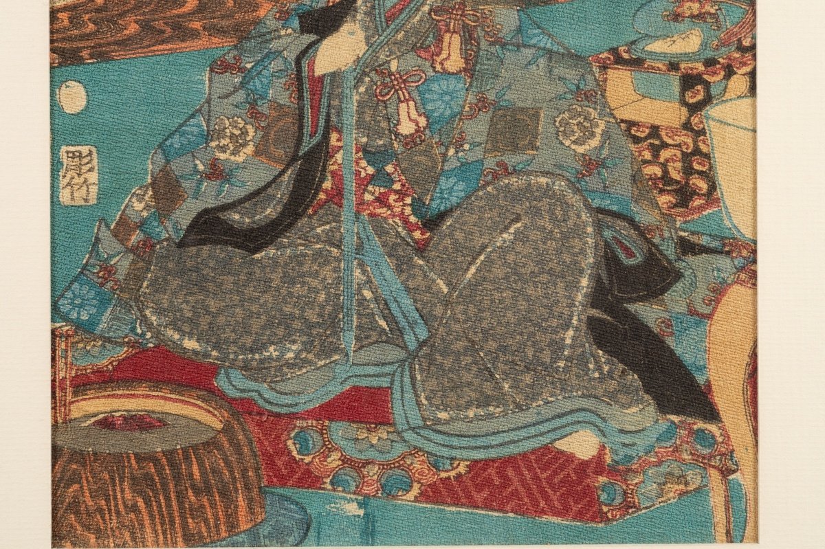 Personnage Dans Une Chambre, Gravure Sur Bois Ukiyo-e, Japon, époque Edo/meiji, XIXe Siècle-photo-5