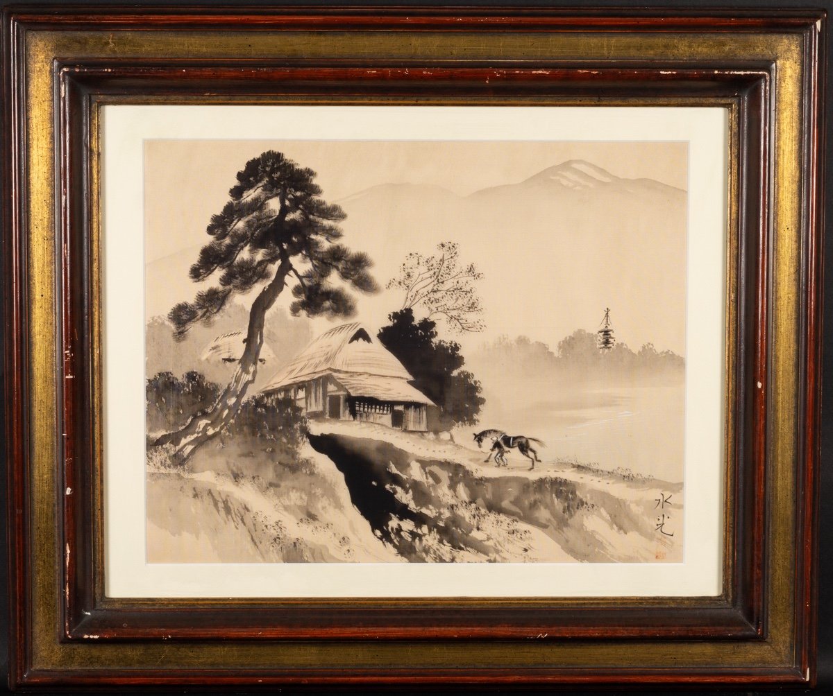 Paysage, Encre Sur Toile, Chine, XIXe/XXe Siècle.  -photo-2