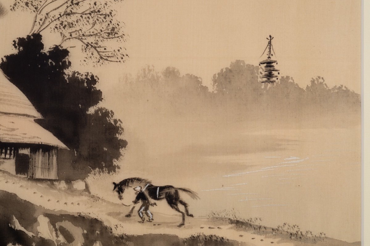 Paysage, Encre Sur Toile, Chine, XIXe/XXe Siècle.  -photo-4