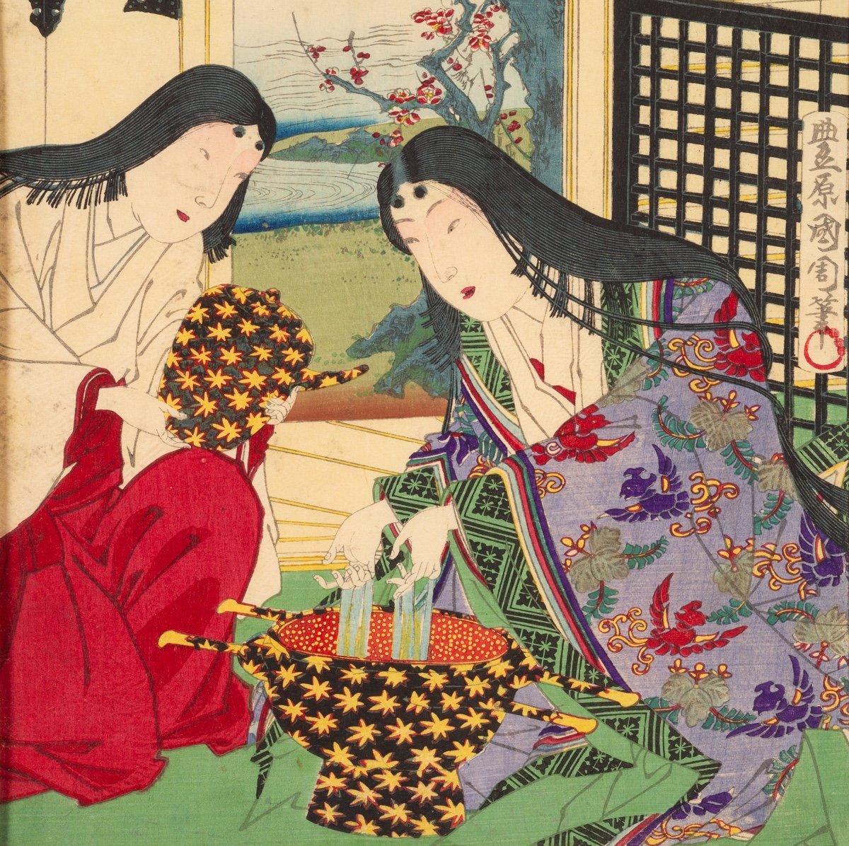 Femmes Dans Un Intérieur, Toyohara Kunichika (1835-1900), Ukiyo-e, ère Meiji, 1879-photo-1