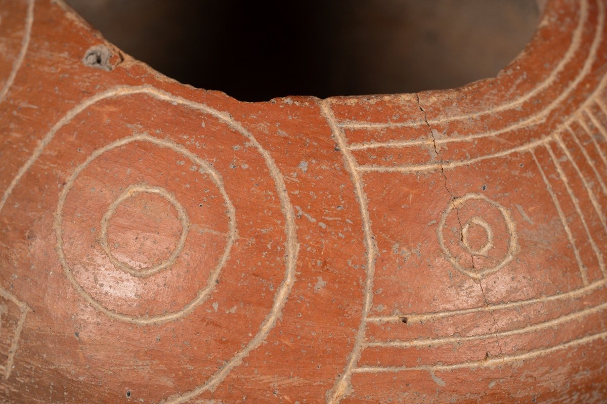 Masked Vase, Chorrera Culture (1300 - 300 Bc), Ecuador, Pre-columbian Ceramics. -photo-4