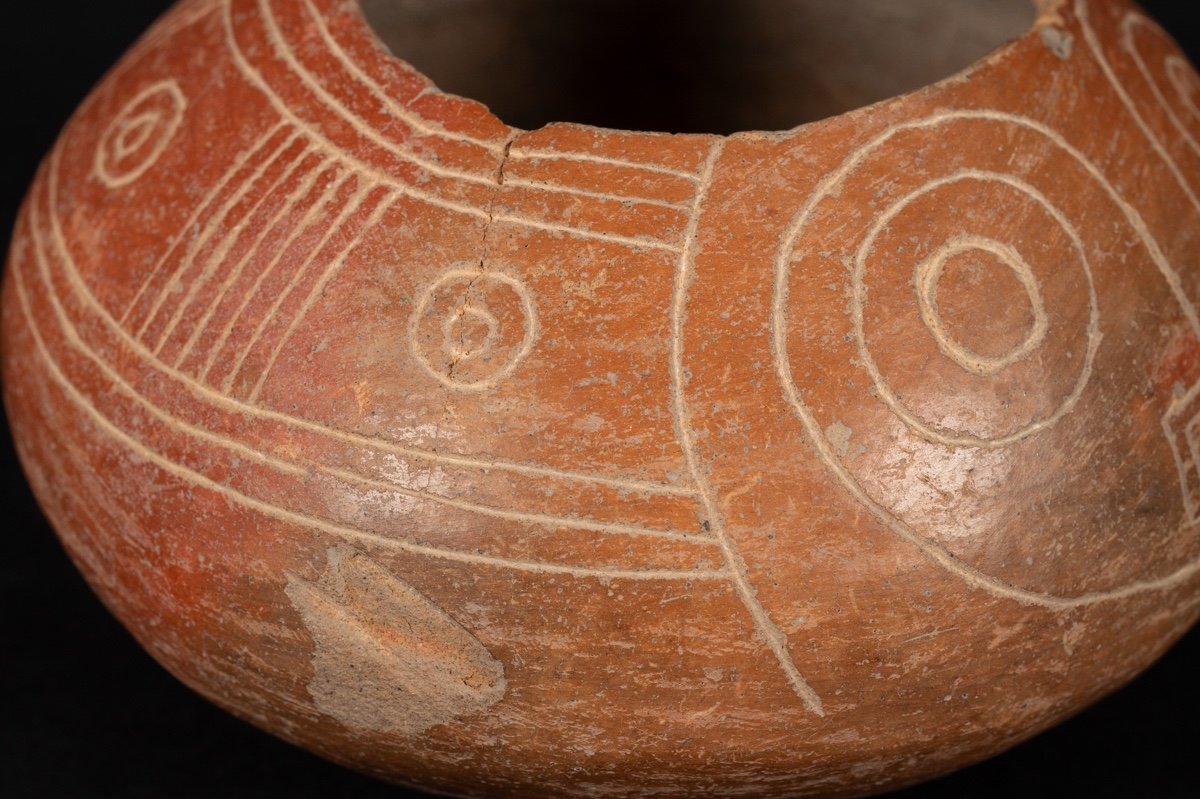 Masked Vase, Chorrera Culture (1300 - 300 Bc), Ecuador, Pre-columbian Ceramics. -photo-5