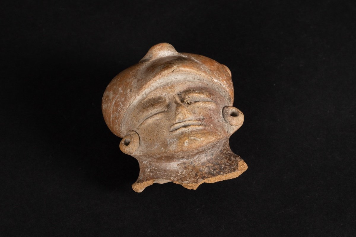 Head Of A Figure, Chorrera Culture (1300 - 300 Bc), Ecuador, Pre-columbian Ceramics