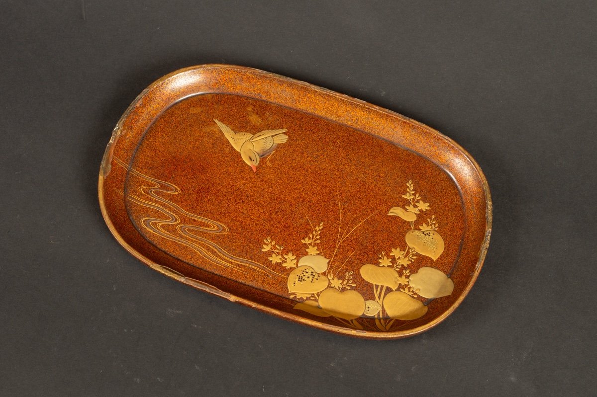 Bird Tray, Maki-e Lacquer, Japan, Edo/meiji Period, 19th Century. -photo-2