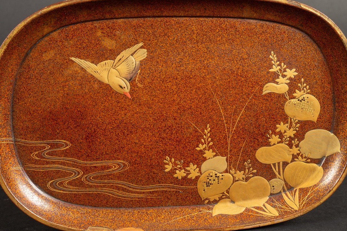 Bird Tray, Maki-e Lacquer, Japan, Edo/meiji Period, 19th Century. -photo-2