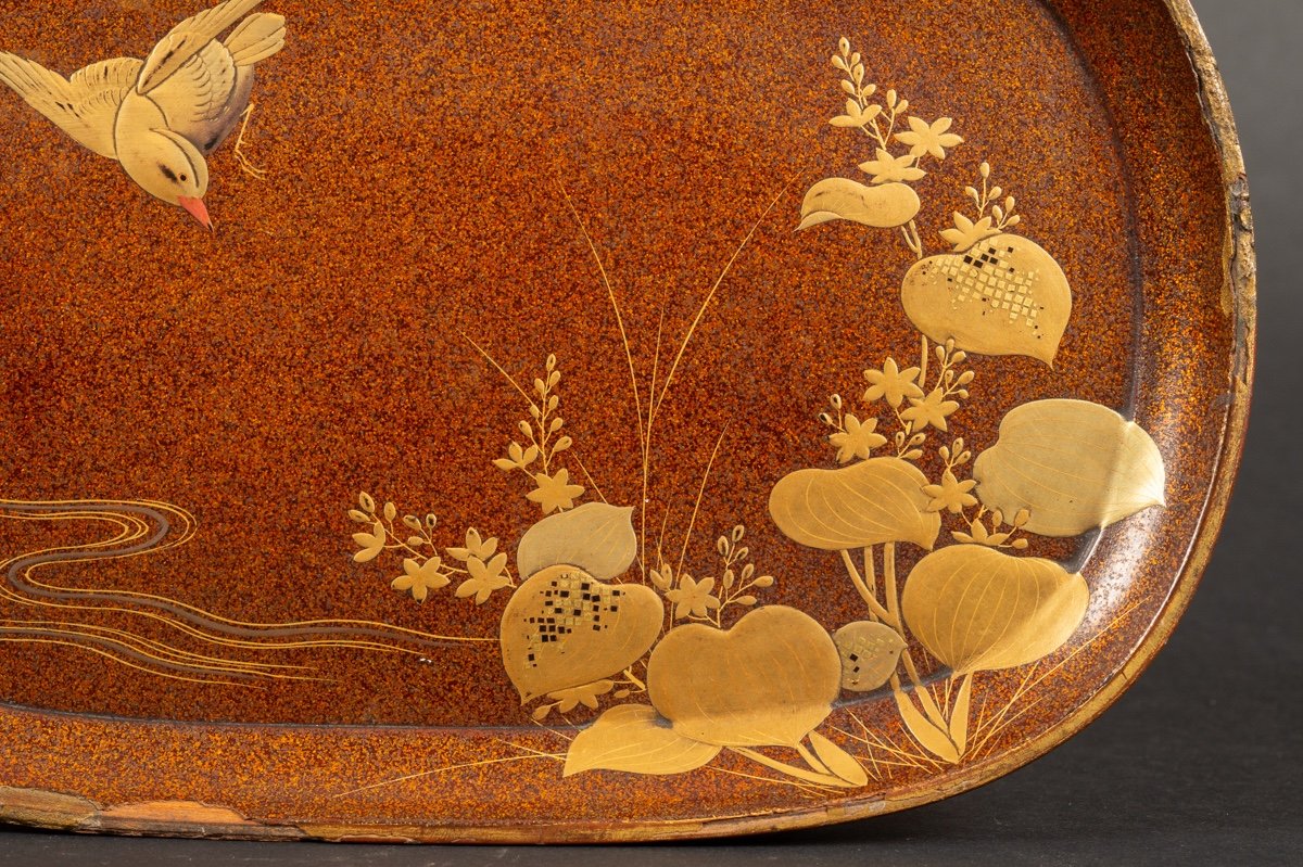 Bird Tray, Maki-e Lacquer, Japan, Edo/meiji Period, 19th Century. -photo-4