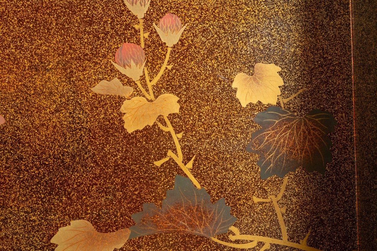 Plateau à Fleurs, Laque, Maki-e, Japon, ère Meiji (1868-1912). -photo-3