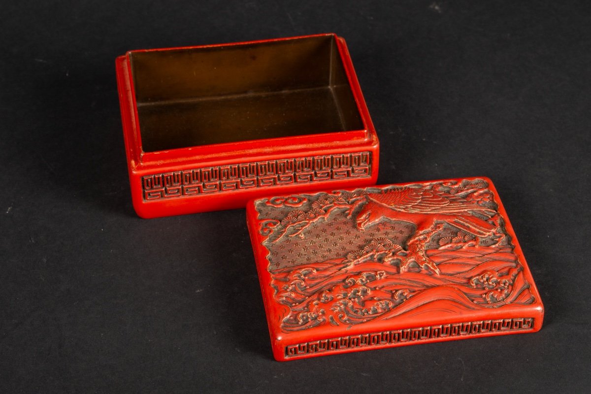 Coffret Tebako Avec Faucon, Laque, Japon, ère Meiji (1868-1912). -photo-4