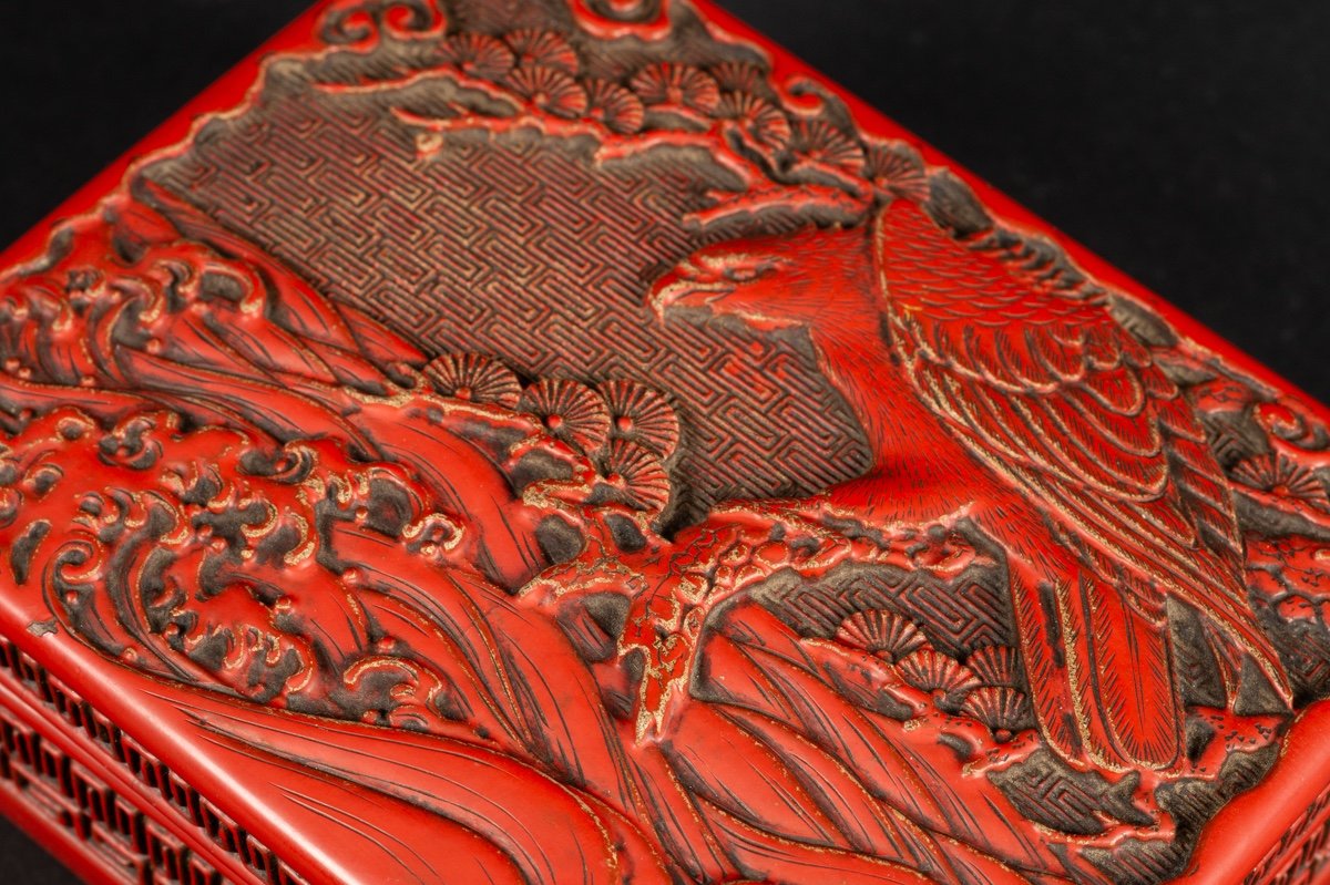 Tebako Box With Falcon, Lacquer, Japan, Meiji Era (1868-1912). -photo-8