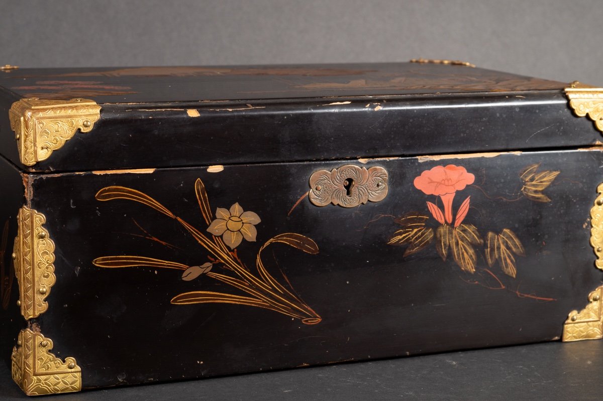 Tebako Box With Landscape, Lacquer, Japan, Edo/meij Period, 19th Century. -photo-3