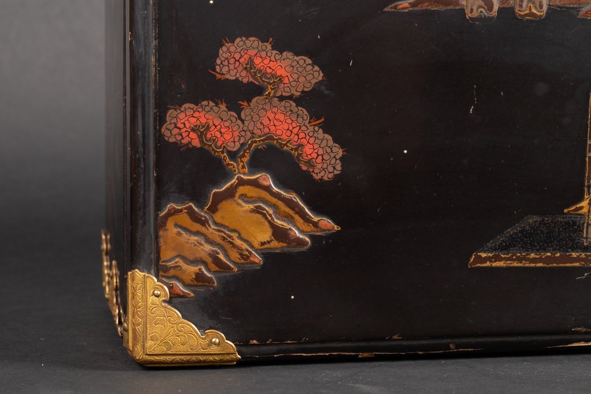 Tebako Box With Landscape, Lacquer, Japan, Edo/meij Period, 19th Century. -photo-7