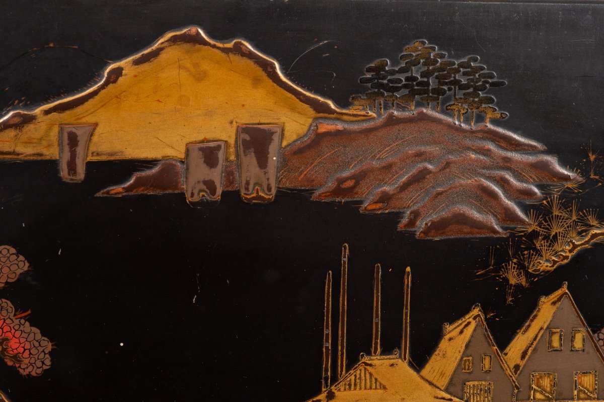 Tebako Box With Landscape, Lacquer, Japan, Edo/meij Period, 19th Century. -photo-8