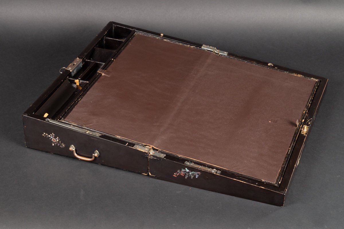 Travel Writing Case, Lacquer, Mother-of-pearl, Japan, Nagasaki, Edo Period, 19th Century. -photo-3