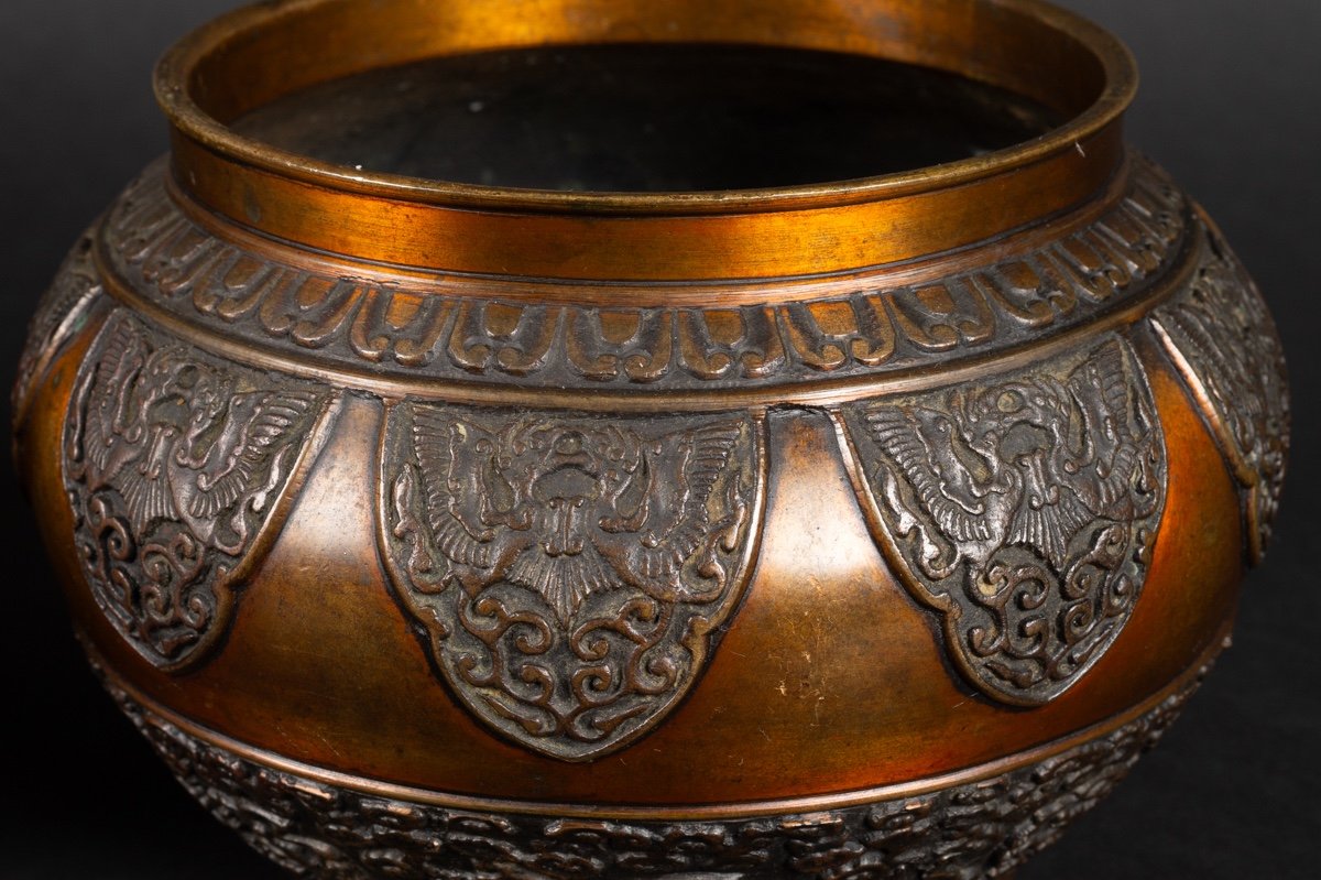 Pair Of Cache-pots, Bronze, Japan, Meiji Era (1868-1912).    -photo-7