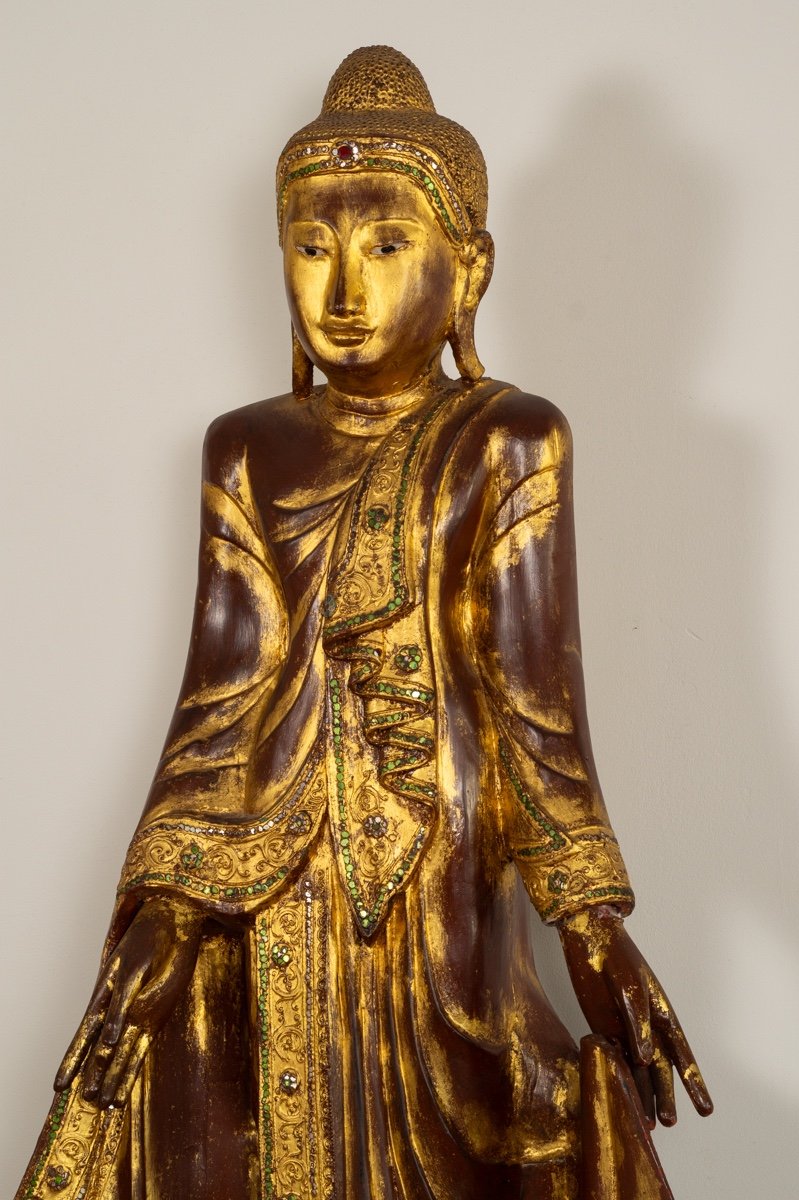 Mandalay Buddha, Gilded Wood, Burma, Early 20th Century.-photo-4