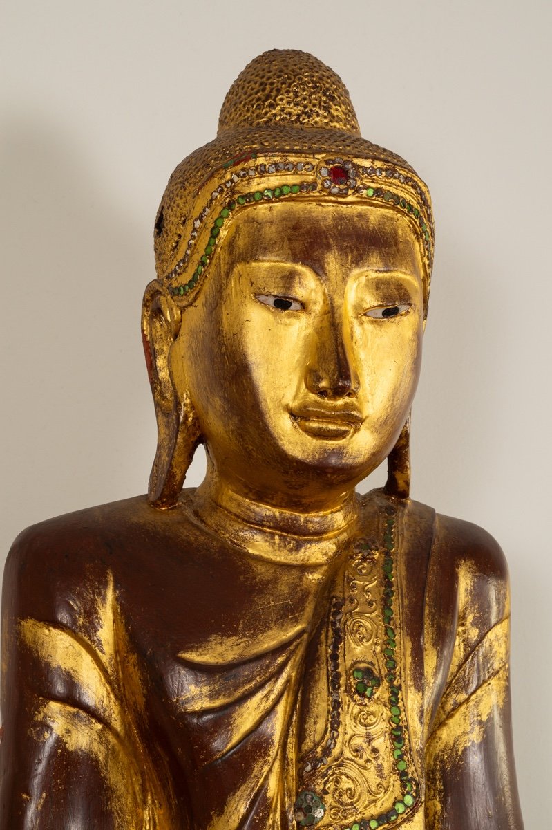 Mandalay Buddha, Gilded Wood, Burma, Early 20th Century.-photo-1