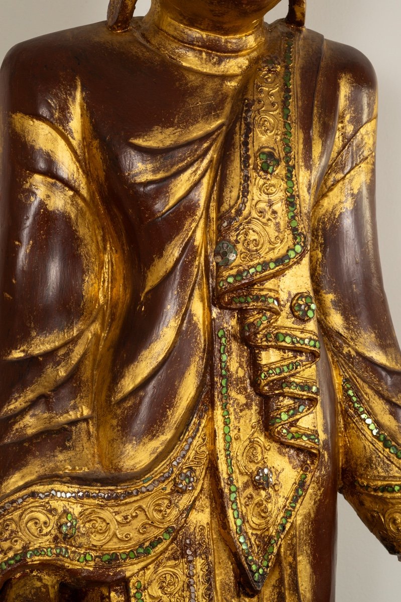 Mandalay Buddha, Gilded Wood, Burma, Early 20th Century.-photo-2