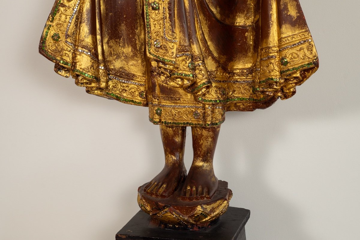 Mandalay Buddha, Gilded Wood, Burma, Early 20th Century.-photo-4