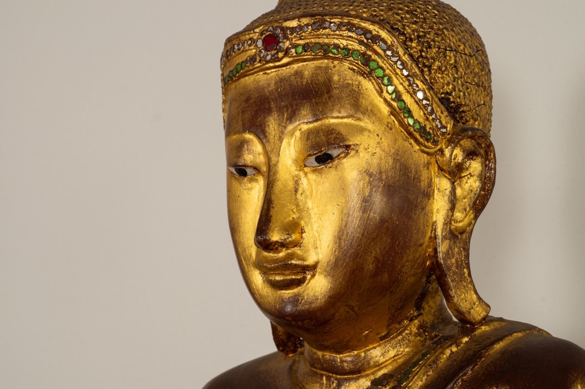 Mandalay Buddha, Gilded Wood, Burma, Early 20th Century.-photo-5