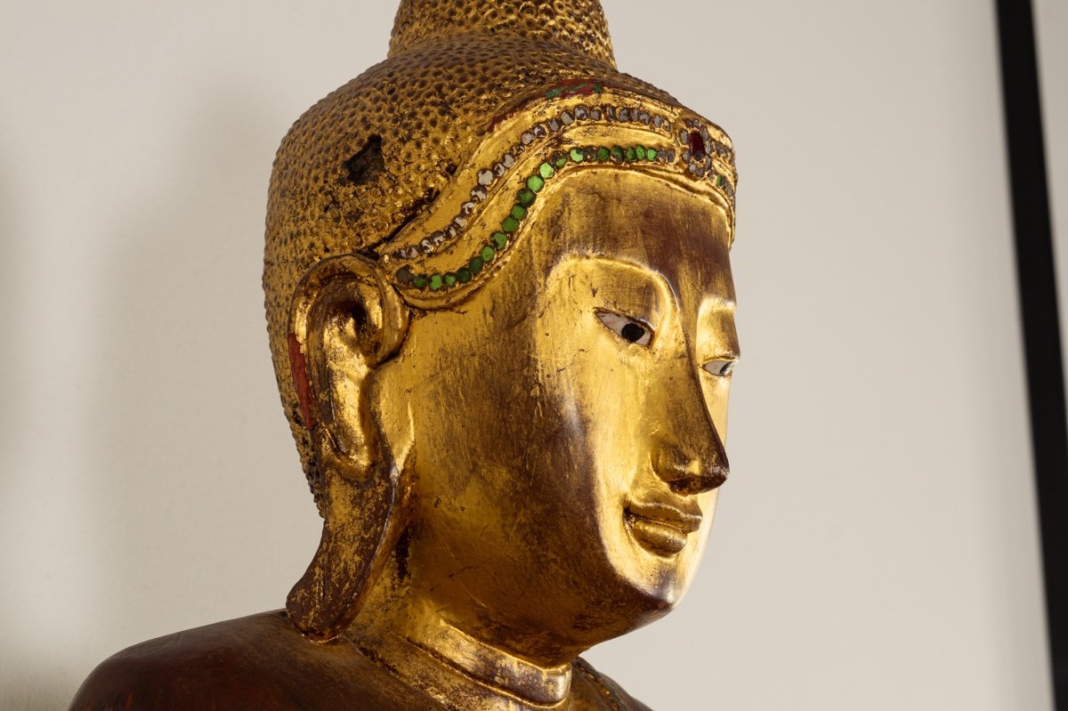 Mandalay Buddha, Gilded Wood, Burma, Early 20th Century.-photo-6