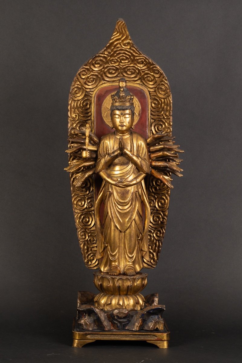 Senju Kannon - 1000 Mains Bodhisattva, Japon, ère Edo, XVIIIe - XIXe Siècle.  -photo-2