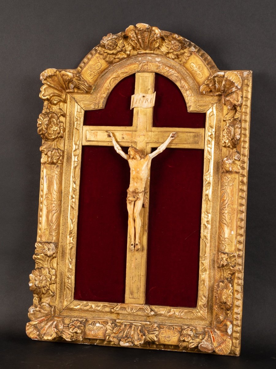 Crucifix Dans Un Cadre, Louis XIV, XVIIe - XVIIIe Siècle. -photo-2